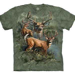 Deer Stag Collage Whitetail Antlers Forest Elk Buck The Mountain Shirt 4X-5X
